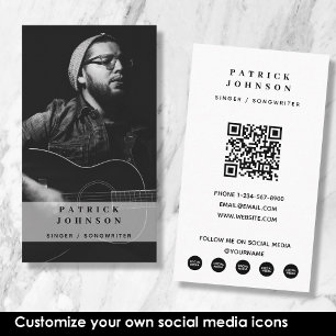 Tarjeta De Visita Cantante, cantautor, foto de medios sociales