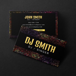 Tarjeta De Visita Cantante de DJs de Black elegante Productor de mús