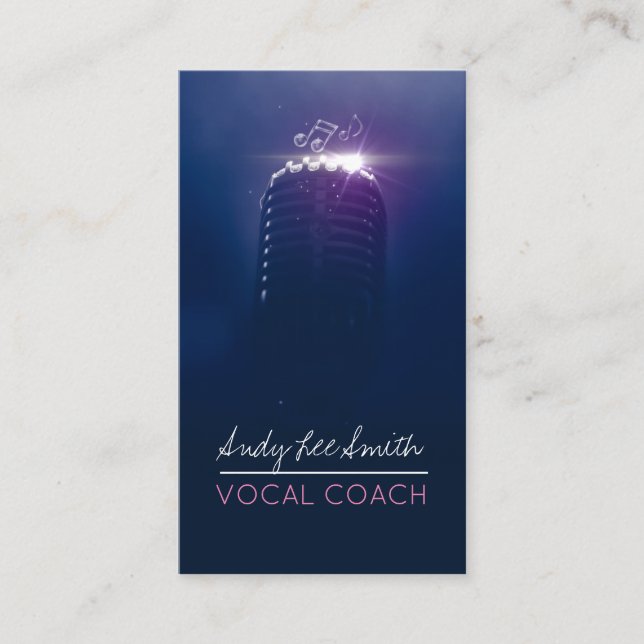 Tarjeta De Visita Cantante de entrenador vocal (Anverso)