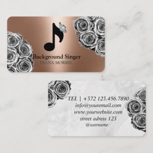 Tarjeta De Visita Cantante de fondo de la banda de acompañantes