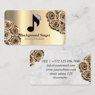 Tarjeta De Visita Cantante de fondo de la banda de acompañantes