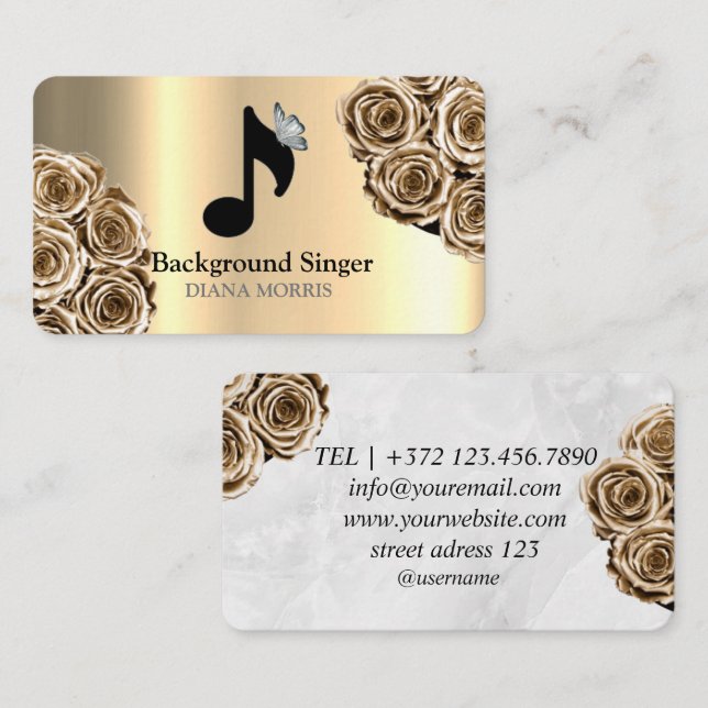 Tarjeta De Visita Cantante de fondo de la banda de acompañantes (Anverso / Reverso)