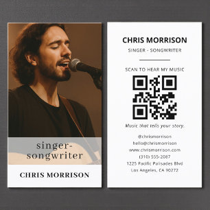 Tarjeta De Visita Cantante de fotos de música QR Code