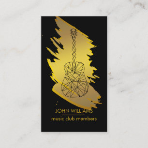 Tarjeta De Visita Cantante de guitarra maestra jugadora Black Gold F