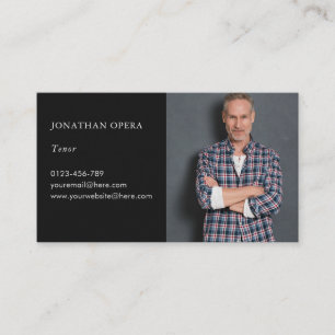 Tarjeta De Visita Cantante de ópera foto Black Modern