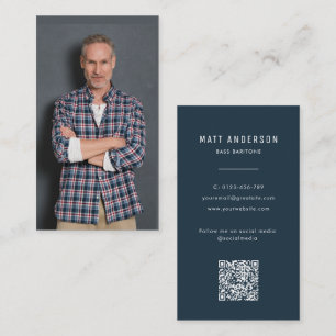 Tarjeta De Visita Cantante de ópera moderna foto Código QR Marina Az