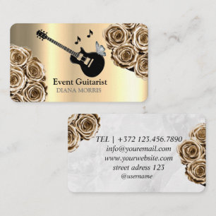 Tarjeta De Visita Cantante Guitarrista Músico Para Evento
