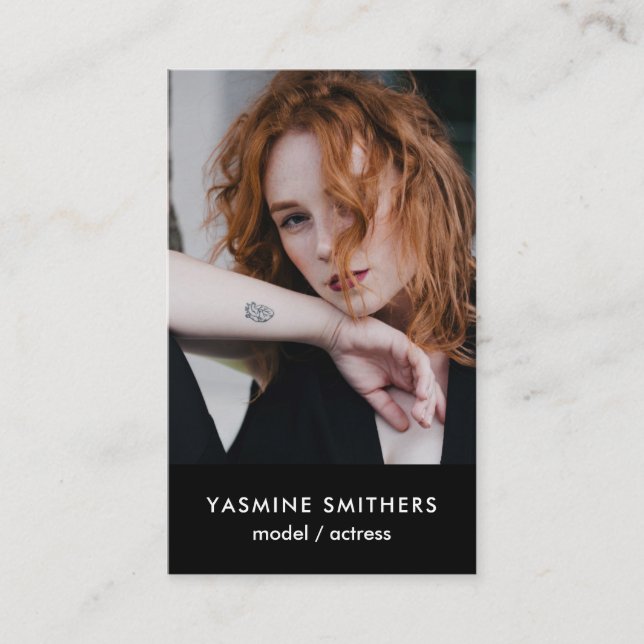 Tarjeta De Visita Cantante modelo de actor bailarín ICONO SOCIAL fot (Anverso)