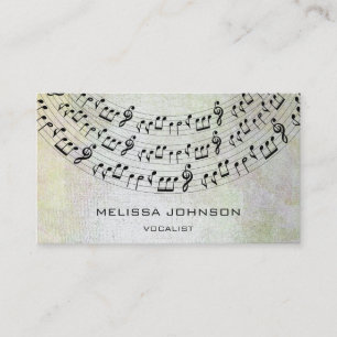 Tarjeta De Visita Cantante musical componente Pianista Pastel metáli