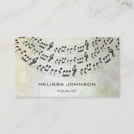 Tarjeta De Visita Cantante musical componente Pianista Pastel metáli