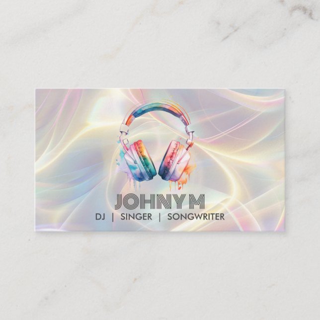 Tarjeta De Visita Cantante musical DJ Songwriter de Auriculares Mode (Anverso)