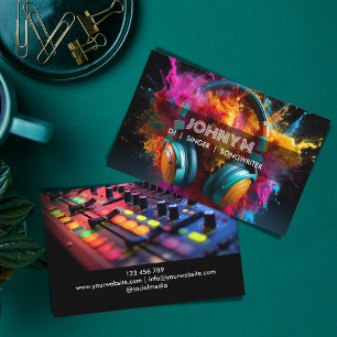 Tarjeta De Visita Cantante musical DJ Songwriter de Auriculares Mode