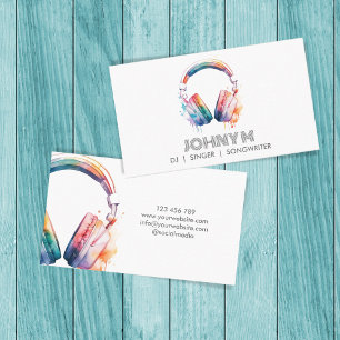 Tarjeta De Visita Cantante musical DJ Songwriter de Auriculares Mode