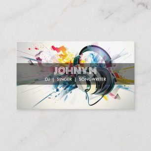 Tarjeta De Visita Cantante musical DJ Songwriter de Auriculares Mode