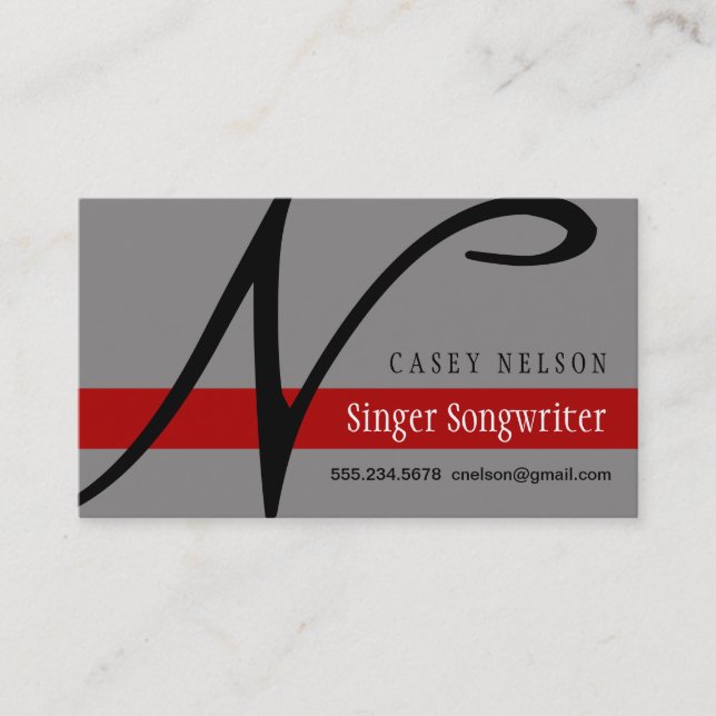 Tarjeta De Visita Cantante Songwriter (Anverso)