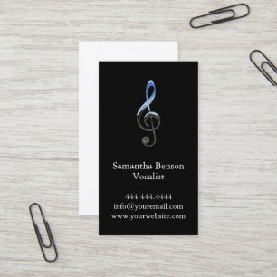 Tarjeta De Visita Cantante Vocalista Clave Musical Logo