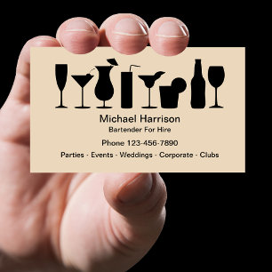 Tarjeta De Visita Cantinero para Contratar Mixólogo