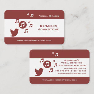 Tarjeta De Visita Canto Bird Musical Notes Business Cards