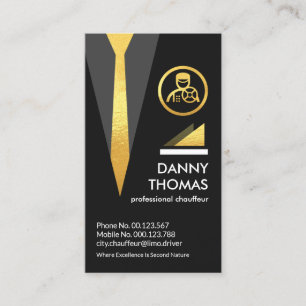 Tarjeta De Visita Canto de oro Black Chauffeur
