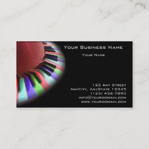 Tarjeta De Visita Caos del teclado brillante en negro