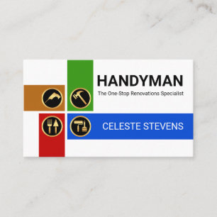 Tarjeta De Visita Capa de herramientas de mano Crisscross