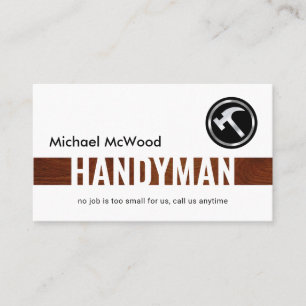 Tarjeta De Visita Capa de Mano de Obra de Madera Marrón Simple
