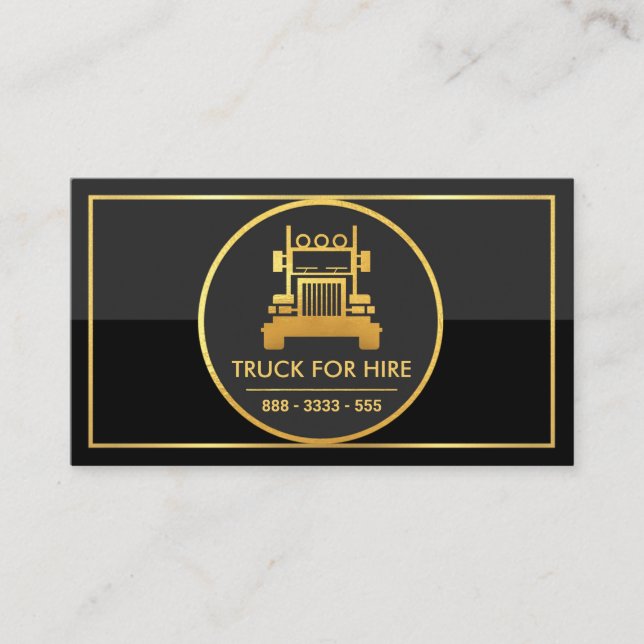 Tarjeta De Visita Capa Logística Gris de Círculo Oro Negro (Anverso)