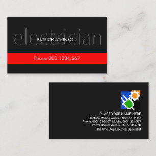 Tarjeta De Visita Capa roja de señal eléctrica translúcida