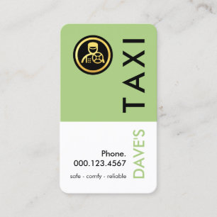 Tarjeta De Visita Capa simple retro de taxi verde