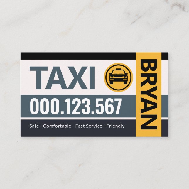 Tarjeta De Visita Capas De Banda Elegante Taxi Cab (Anverso)
