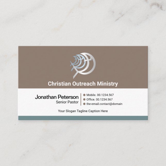 Tarjeta De Visita Capas de columnas simples retro Ministerio cristia (Anverso)