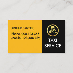 Tarjeta De Visita Capas de conducción de taxi negro amarillo