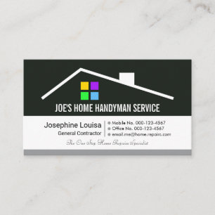Tarjeta De Visita Capas de construcción de reparación de hogar retro