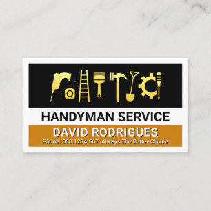 Tarjeta De Visita Capas de herramientas de hombre habilidoso de oro