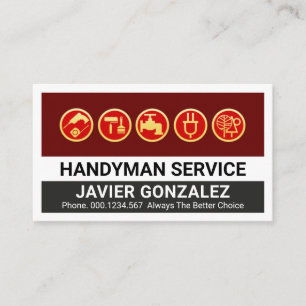 Tarjeta De Visita Capas de herramientas de reparación de Gold Handym