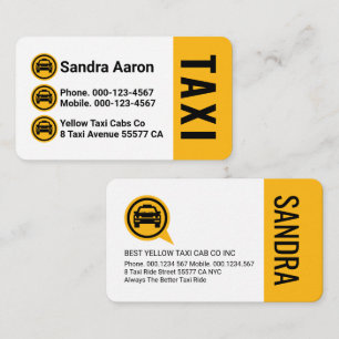 Tarjeta De Visita Capas de icono de taxi amarillo conduciendo