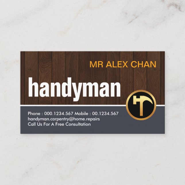Tarjeta De Visita Capas de Madera Creativa de moda (Anverso)