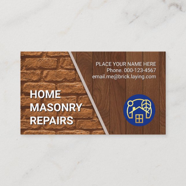 Tarjeta De Visita Capas de madera de madera de ladrillo de piedra (Anverso)