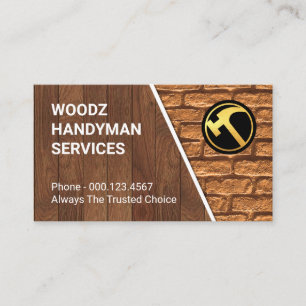 Tarjeta De Visita Capas de Madera Madera Piedra Ladrillo