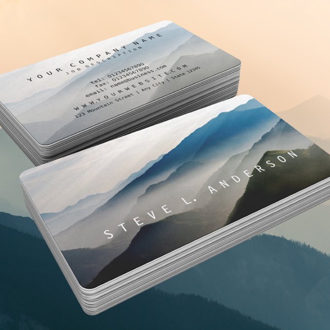 Tarjeta De Visita Capas de montañas en tonos azules © (Subido por el creador)