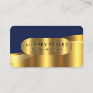 Tarjeta De Visita Capas de Onda de Oro de Lujo CEO