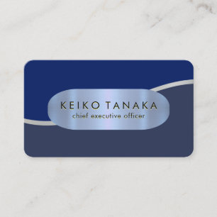 Tarjeta De Visita Capas de Onda de Plata Lujosas CEO