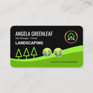 Tarjeta De Visita Capas de paisaje de jardín verde brillante