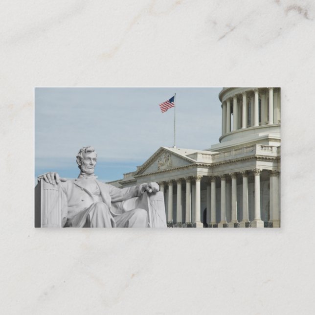 Tarjeta De Visita Capital de Estados Unidos y Lincoln (Anverso)