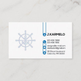 Tarjeta De Visita Capitán Bote Nautical Wheel