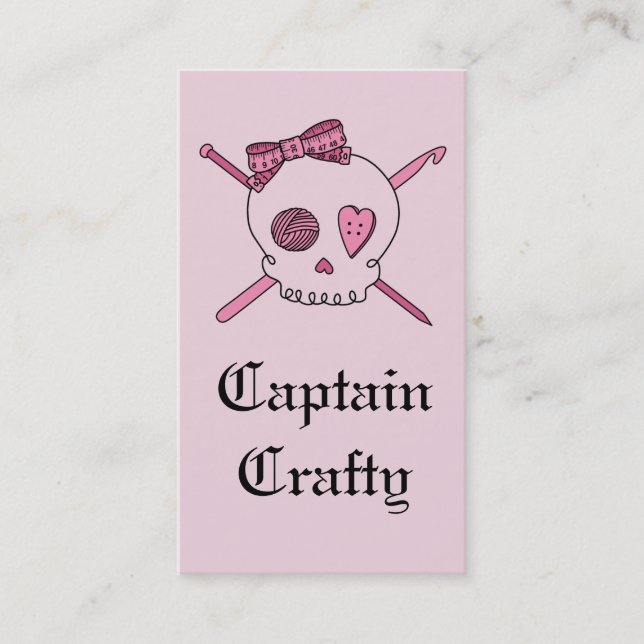 Tarjeta De Visita Capitán Crafty Skull y fuentes del arte (parte (Anverso)