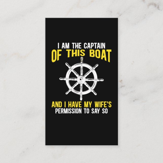 Tarjeta De Visita Capitán del barco: Sailing Skipper Boat Humor (Anverso)
