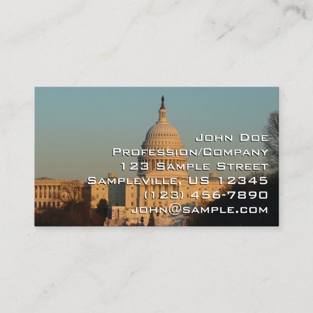 Tarjeta De Visita Capitolio de los Navidades Washington DC Holiday (Anverso)