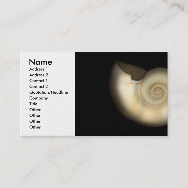 Tarjeta De Visita Cápiz - Conquiliología - Nautilus (Anverso)