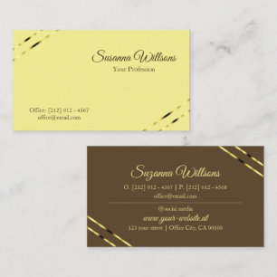 Tarjeta De Visita Cappuccino beige con líneas doradas, clásico y mod